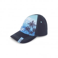 BLUE PRINTED TWILL CAP FOR BOYS SURF CLUB