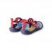 BLUE VELCRO LYCRA SHOES  RED SUBMARINE