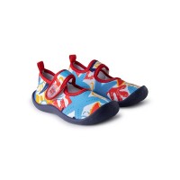 BLUE VELCRO LYCRA SHOES  RED SUBMARINE