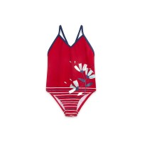 RED PRINTED SWIMSUIT FOR GIRLS SEA LOVERS