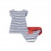 WHITE STRIPED BATHING SUIT FOR GIRLS LITTLE PIRATES