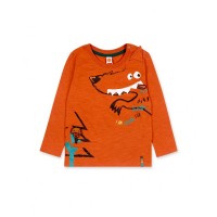 Orange knit t-shirt for boy natural grown