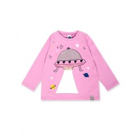 Pink knit t-shirt galaxy friends