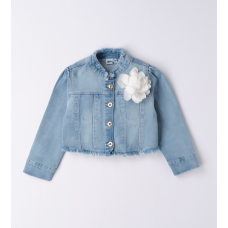 Denim Coat with white flower for Kid girls