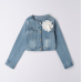 Denim Coat with white flower for junior girls