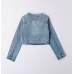 Denim Coat with white flower for junior girls