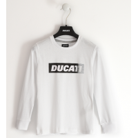 DUCATI WHITE LONG SLEEVE ROUND NECK