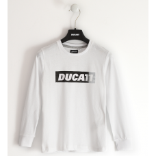 DUCATI WHITE LONG SLEEVE ROUND NECK