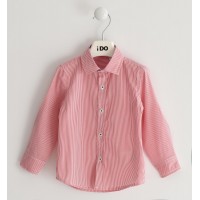 Long-sleeved shirt for boy of yarn dyed striped cotton blend