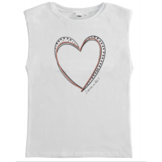 IDO STRETCH JERSEY TANK WITH RHINESTONES HEART