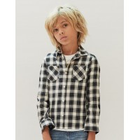 BOYS BLACK CHECKED SHIRT