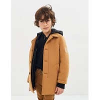 BOYS SAND COAT WITH BLACK NYLON HOOD