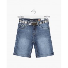 DENIM SHORTS WITH CHESS BELT