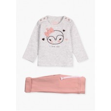 Crew neck t-shirt with tulle bow  leggings set