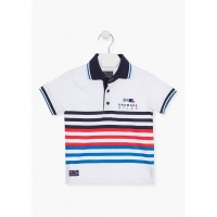 LOSAN SHORT SLEEVE POLO WITH STRIPES ΛΕΥΚΟ