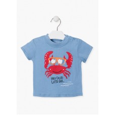 Nautical print t-shirt with short sleeves CRAB