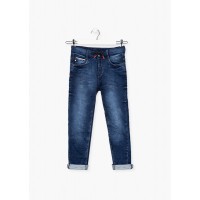 Plush denim jeans with cord