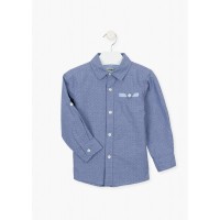 Long-sleeved cotton shirt in blue