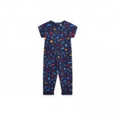 BLUE PRINTED JERSEY JUMPSUIT FOR GIRLS RED SUBMARINE