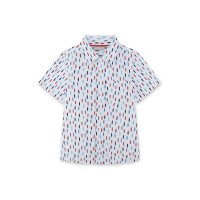 WHITE PRINTED POPLIN SHIRT FOR BOYS SURF CLUB