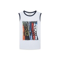 WHITE SUSPENDERS JERSEY T-SHIRT FOR BOYS SURF CLUB