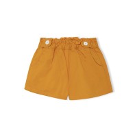 YELLOW BUTTONS TWILL SHORTS FOR GIRLS