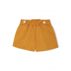 YELLOW BUTTONS TWILL SHORTS FOR GIRLS