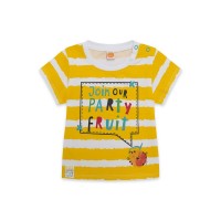 YELLOW STRIPED JERSEY T-SHIRT FOR BOYS FRUITTY TIME