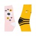 YELLOW PRINTED 2 SOCKS SET FOR GIRLS BEE HAPPY