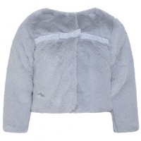 Grey-little-bow-soft-pile-parka-for-girl-fiesta