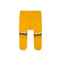 YELLOW LITTLE FACE THICK TIGHTS FOR GIRLS BEE HAPPY