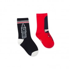 BLUE PRINTED 2 SOCKS SET FOR BOYS HELLO LONDON 